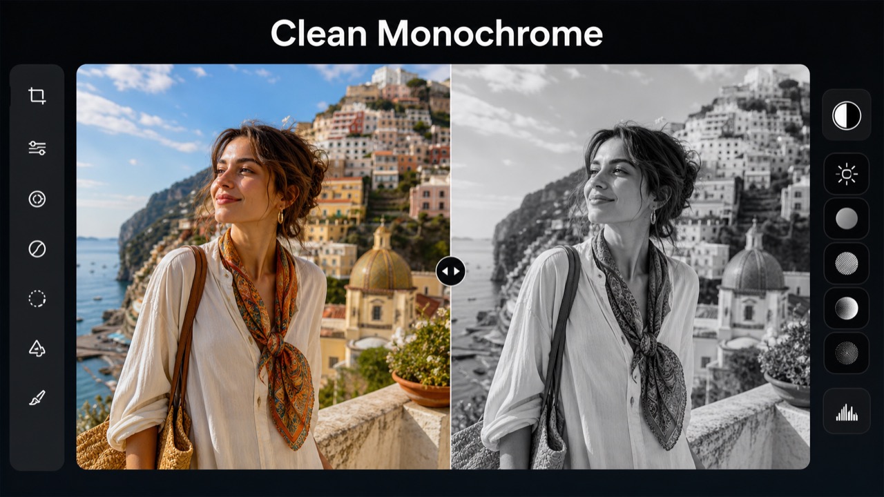 Turn Color Photos into Clean Monochrome