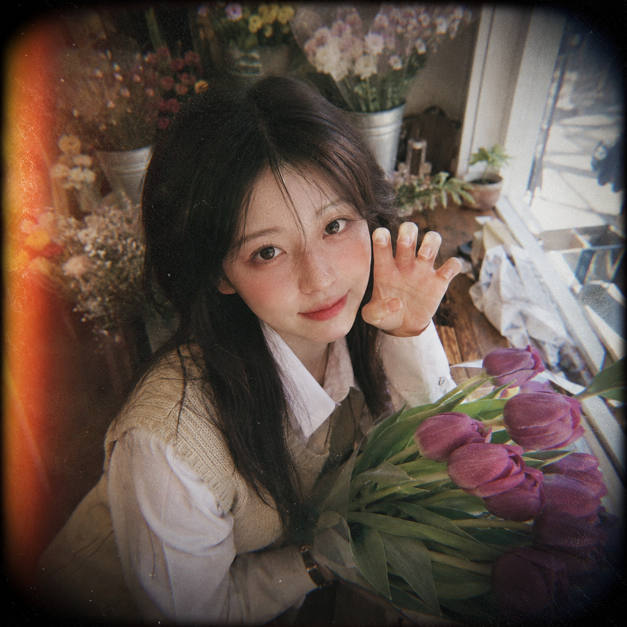 Holga Style Korean Florist Portrait
