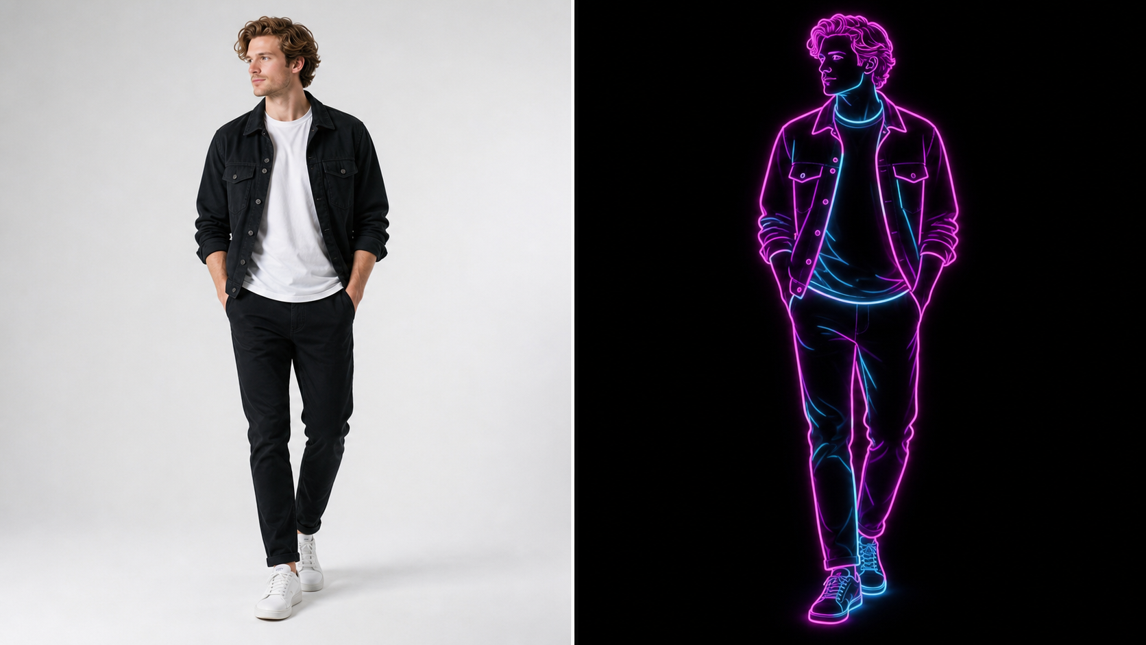 AI Neon Line Art Generator for Portraits