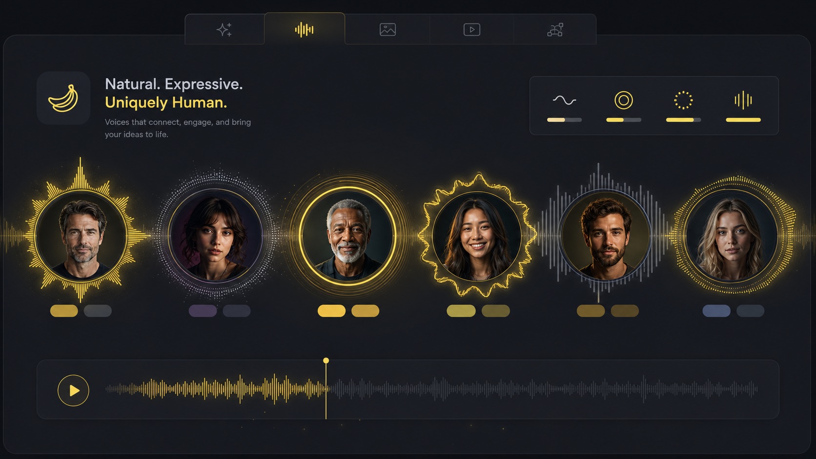 Natural voices with clear personality