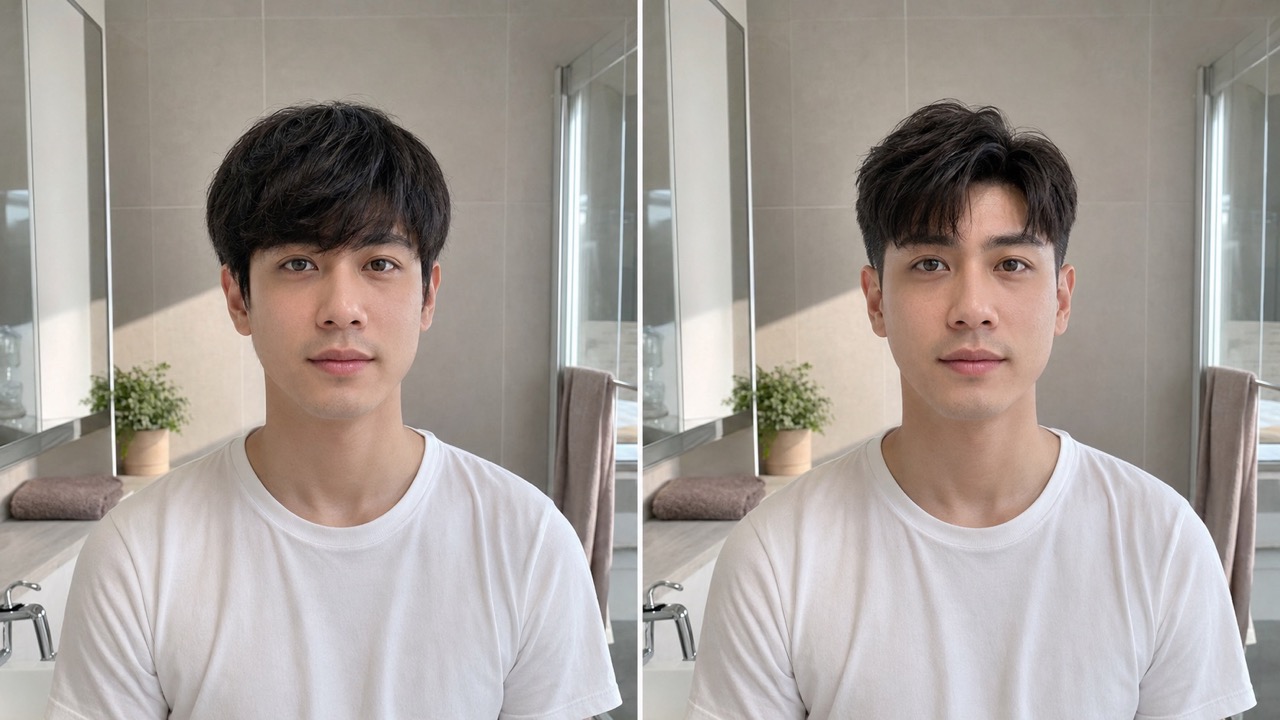 Preview a Korean Two Block Shape on Your Face