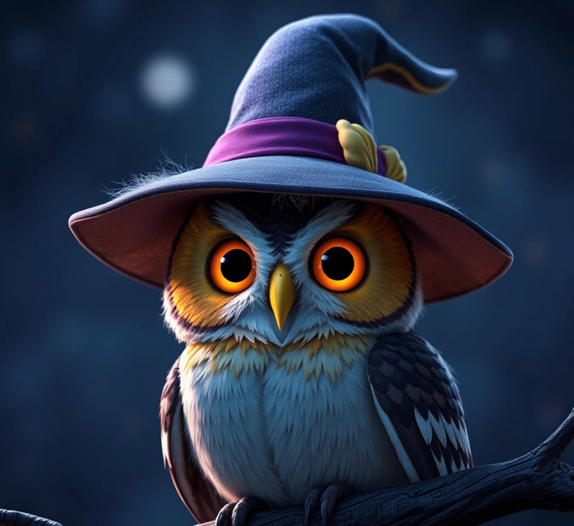 Whimsical Witch Owl at Twilight