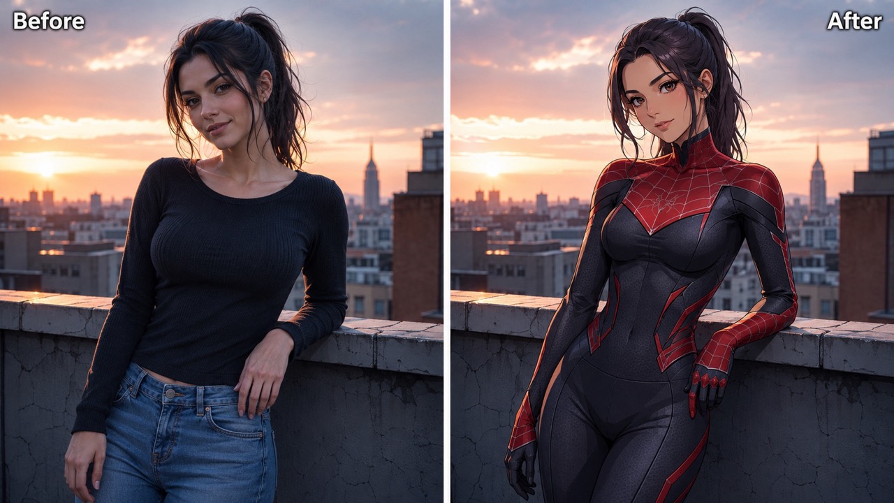 Turn a Portrait Into an Original Spider-Themed Heroine