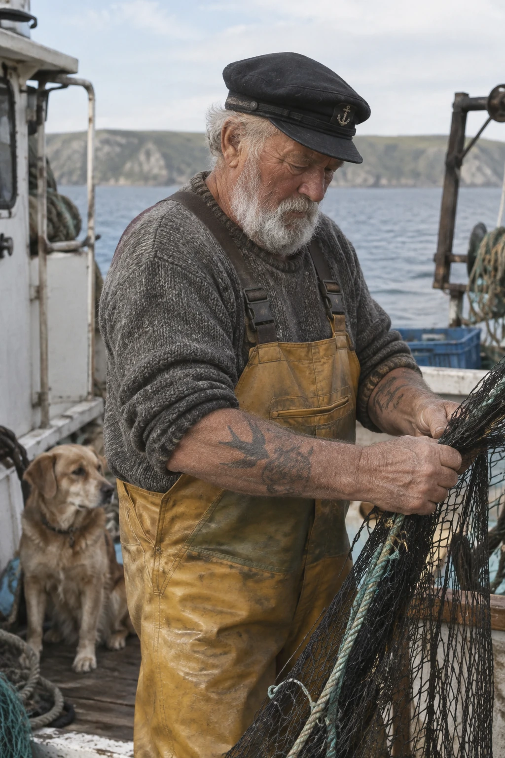 Candid Sailor Portrait With A Dog