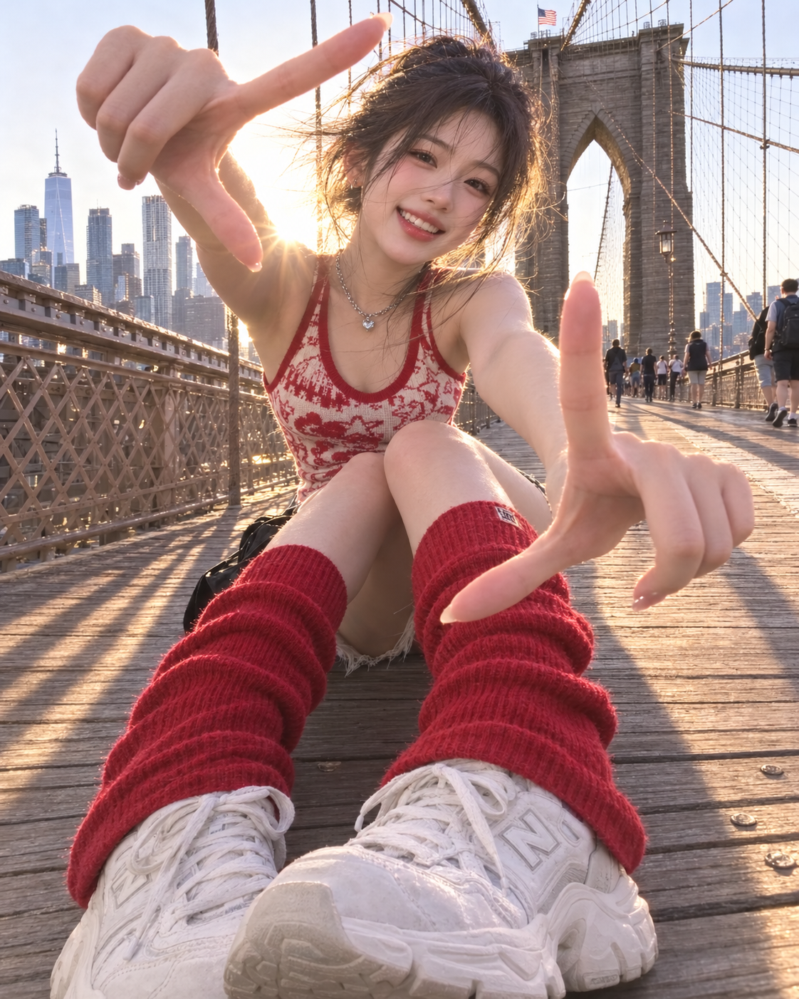 Gen-Z Street Style Brooklyn Bridge Portrait