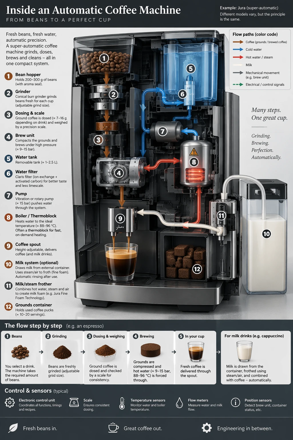 Automatic Coffee Machine Process Infographic