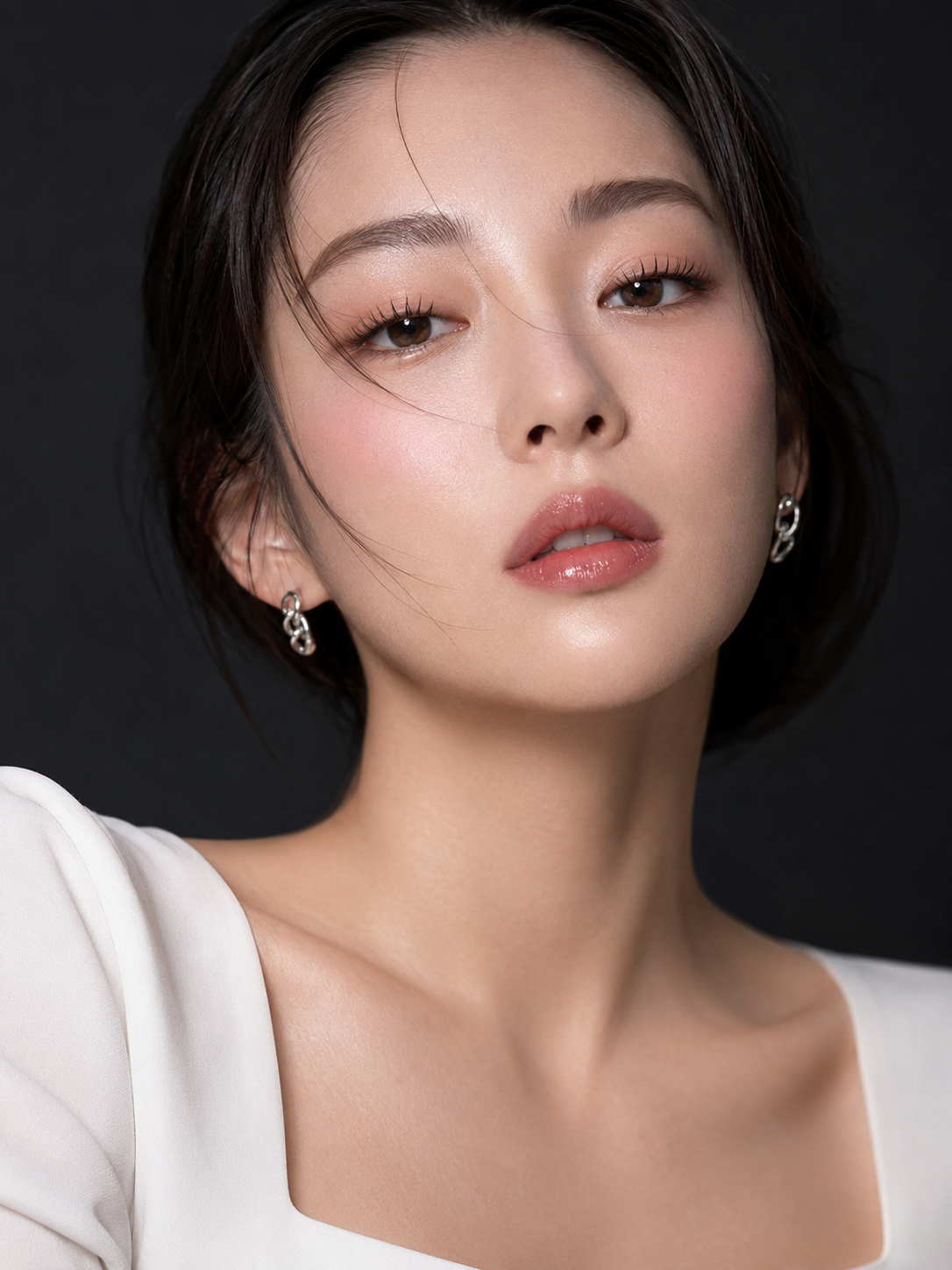 Luxuriöses koreanisches Kosmetik-Makro-Porträt