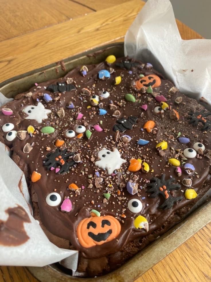 Decadent Halloween Brownie Slab