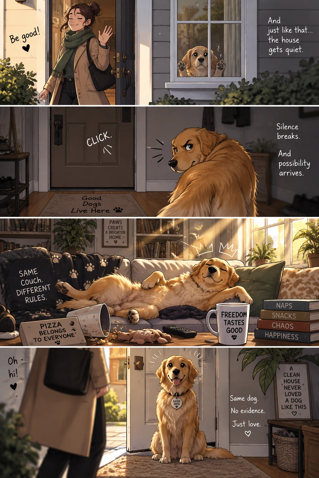 A Pet's Secret Life In Four Panels