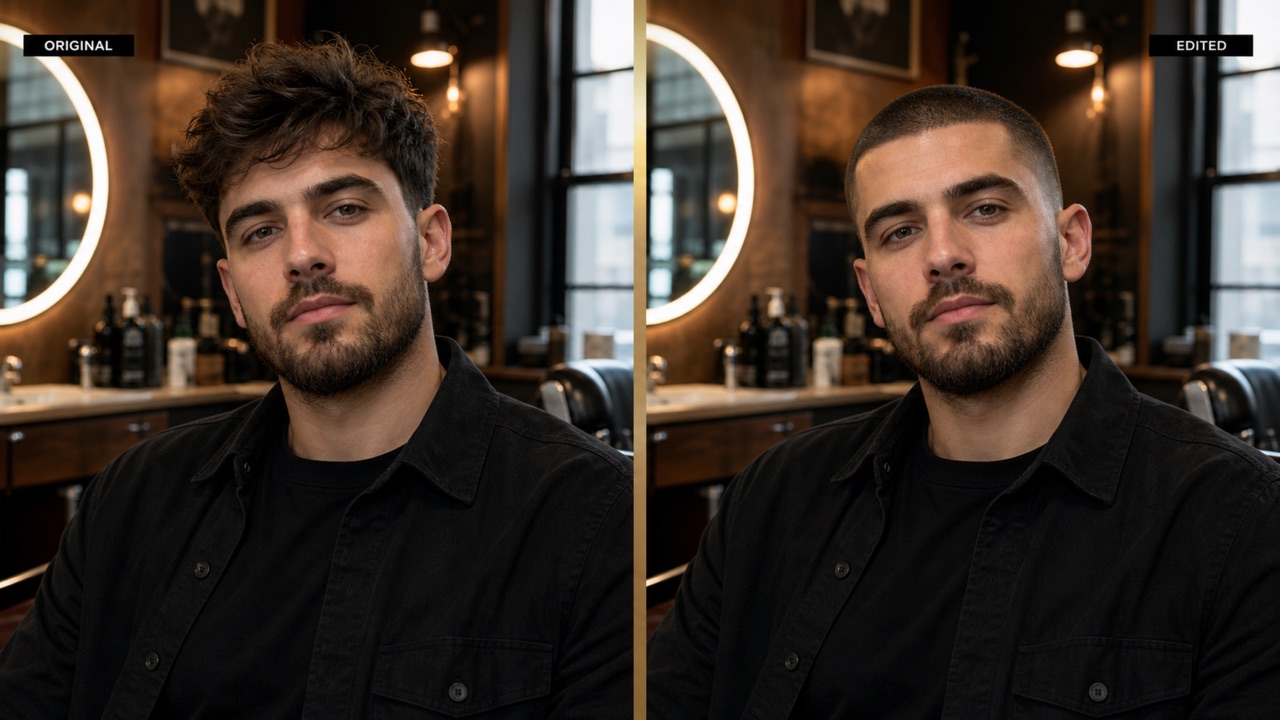 Buzz Haircut Filter for an Instant Short-Hair Preview