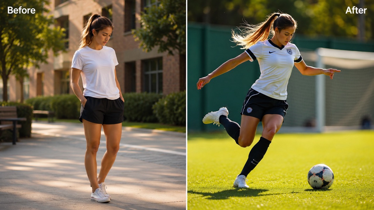 Turn an Ordinary Portrait into a Soccer Player Moment