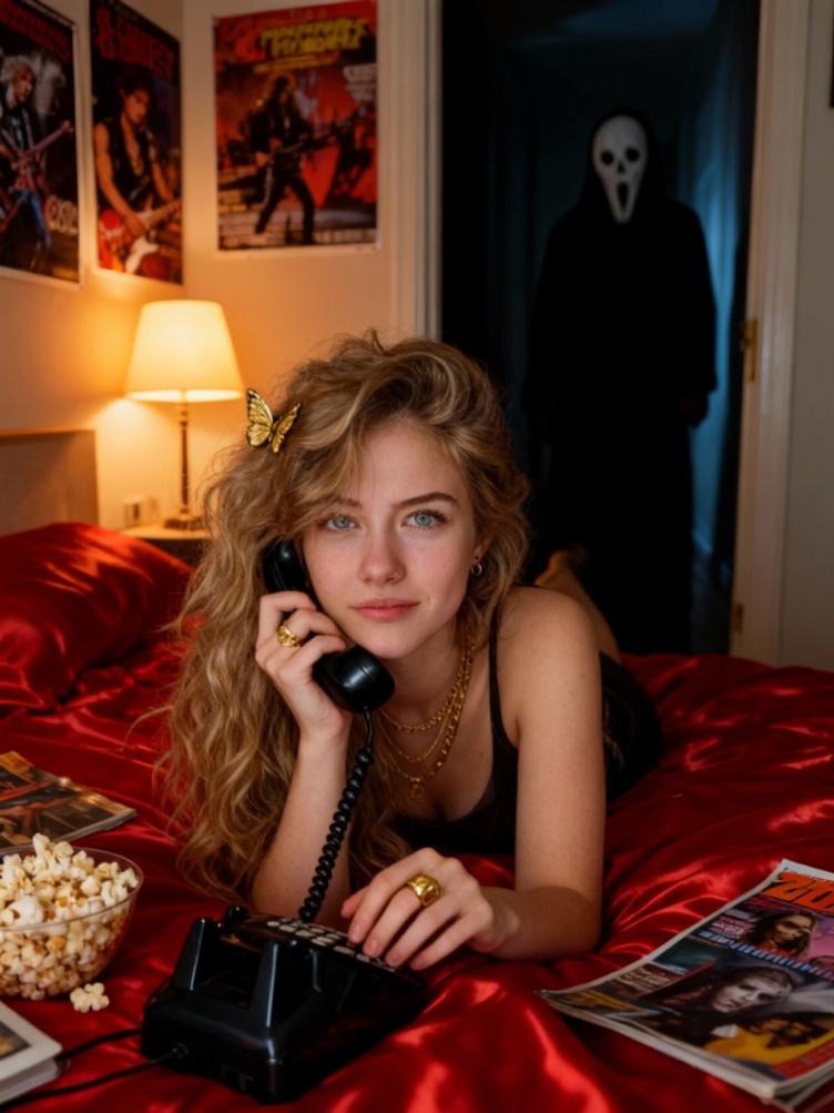 Vintage Horror Bedroom Scene