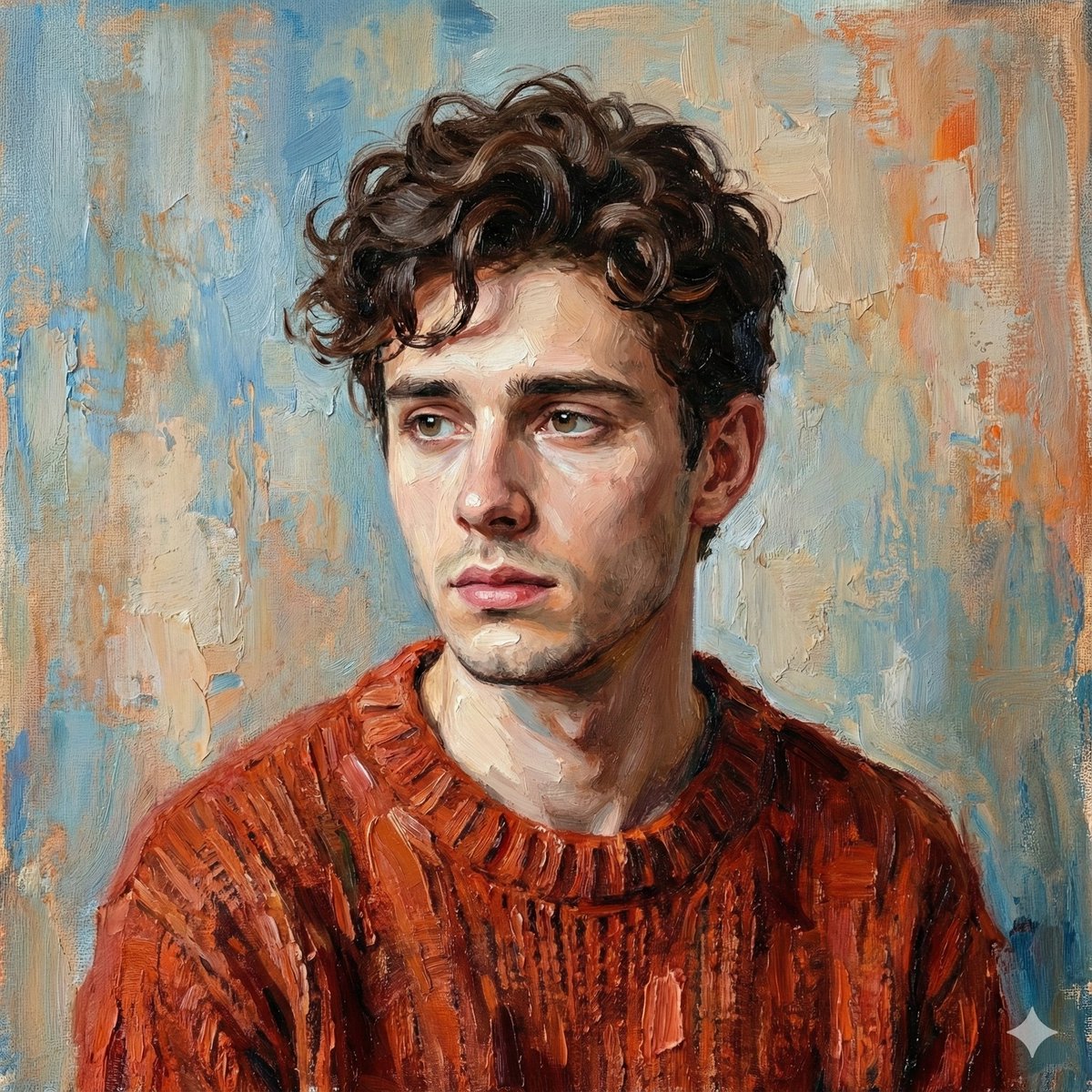 Digital Oil Portrait of a Young Man