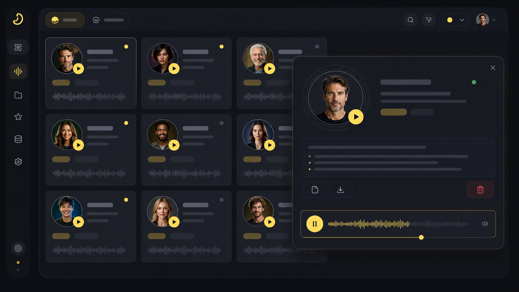 Organized voice asset library