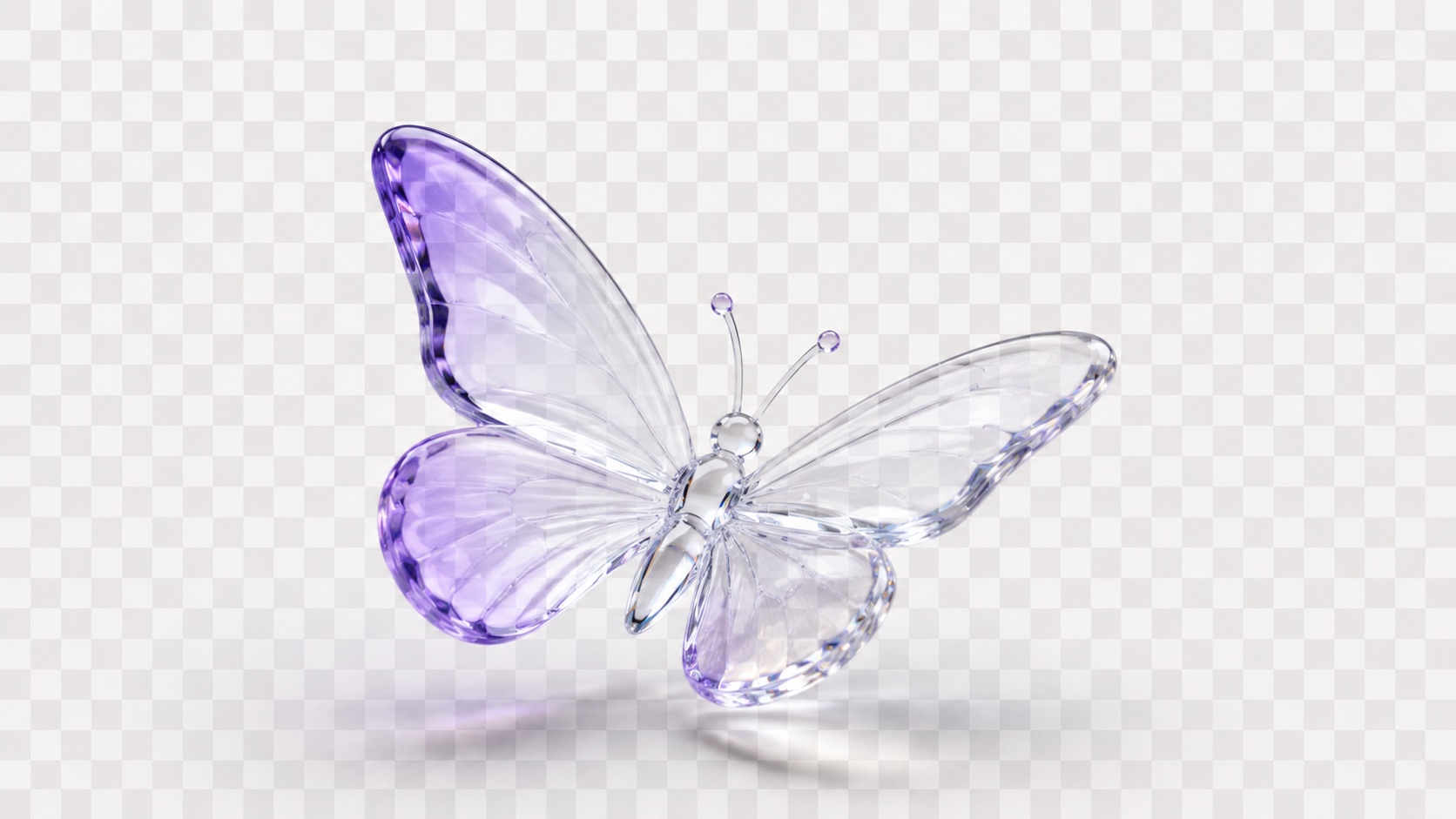 Transparent glass butterfly showing refraction and translucent detail with GPT Image 2